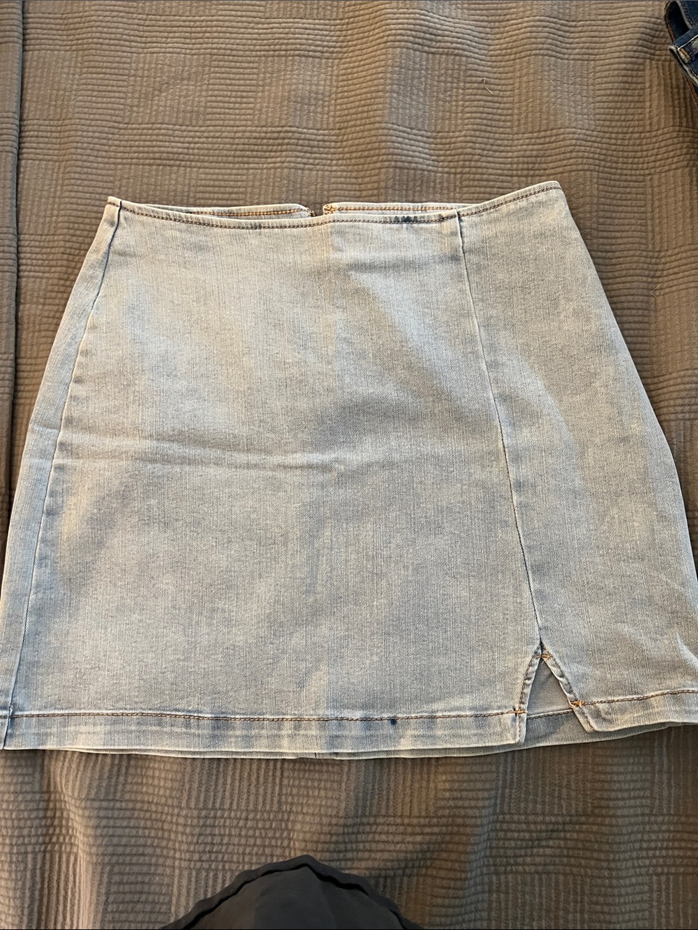wild fable Light Blue Denim Mini Skirt with Front Notch